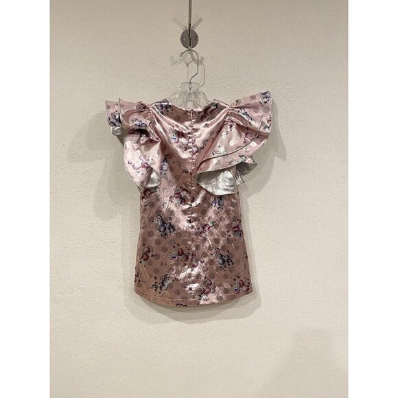 The Marc Jacobs Dress Girls 5 Metallic Poodle Pattern Ruffle Sleeve Party Specia - Picture 5 of 5